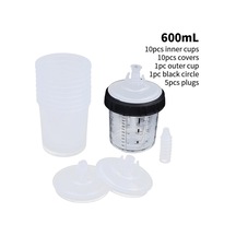 165/400/600ml Airbrush Boya Can Airbrush Karıştırma Kabı Hızlı Ölçüm Kabı 600ml