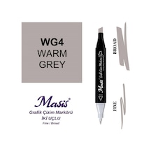 Çift Uçlu Marker Grafik Çizim Kalemi Wg4 Sıcak Gri