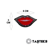 Taşlı Ve Pleksi Baskılı Ütülenebilen Veya Sticker Olarak Kullanılabilen Dudak Modeli
