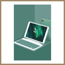 Bezos Apple iPad Uyumlu Pro 11 2022 Kılıf Kc01 Smart Klavyeli Tablet Kılıfı - Koyu Yeşil 22
