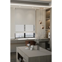 Auralight Lazer Kesim Mat Stor Perde, Lazer Kesimli Modern Serisi, M-4001 Beyaz Renk