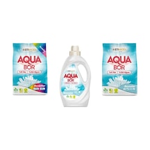 Aquabor Doğal Mineralli 4 Kg Renkliler + Sıvı Beyaz + 4 Kg Beyaz 3 Lü Set