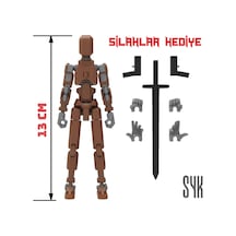 Robot 13 Dummy Kahverengi Gri Tüm Eklemleri Hareketli Aksiyon Figürü Oyuncak