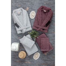 Güvenal Hayal 12 Parça Kutulu Jakarlı Bornoz Takımı Bornoz Havlu & Havlu Seti Banyo Çeyiz Seti 6 Çok Renkli