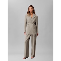 Calvin Klein Casual Twıll Belted, Pez, 6 Bej Kadın Ceket