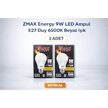 Zmax Energy 9w Led Ampul E27 Duy 6500k Beyaz Işık 720 Lümen 60w Eşdeğer Enerji Tasarruflu 2 Adet