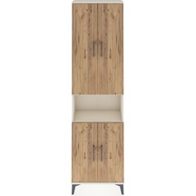 Arges Dolap 3 Raflı 4 Kapaklı Tek Askılı 60x30x221 Aytaşı-çam Aytaşı