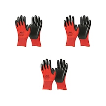 Nitril İş Güvenlik Eldiveni - Kırmızı - 10/xl - 3 Çift - Paket Kırmızı