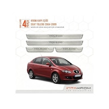 Seat Toledo 2004-2009 Uyumlu Satine Krom Kapı Koruma Eşiği 4 Parç