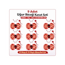 9 Lu Uğur Böceği Kostüm Seti At Flzdgnkr - 65 Taç Asa