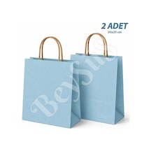 30x25 Cm Hediyelik Kağıt Çanta Mavi 2 Adet Tüm Yaşlar