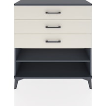 Arges Şifonyer Tek Raflı 3 Çekmeceli 88x30x96 Antrasit-aytaşı Antrasit