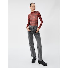Koton Düz Paça Kot Pantolon Yüksek Bel - Nora Jean Siyah 4wal40218md 4WAL40218MDBLK Siyah