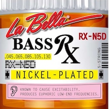 La Bella Rx-N5D Rx Nickel-Plated Takım Tel 5 Telli Bas Gitar Teli
