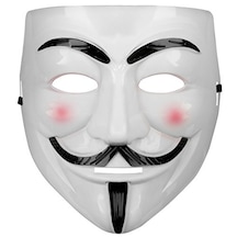 Beyaz Renk Pembe Yanaklı İthal V For Vendetta Maskesi 5691 "