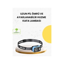Northcity 3 Renkli Led Kafa Feneri 53 Mod Su Geçirmez Type C - Kırmızı Yeşil Mavi Kullanımı Siyah