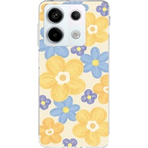 Redmi Note 13 Pro 5g Uyumlu Soft Pastel Çiçek Bahçesi Baskılı Silikon Kılıf Renkli