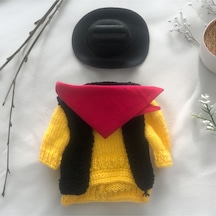 Kedi Ve Köpek İçin Redkit Kostümü Şapka, Bandana, Kazak, Yelek Takım