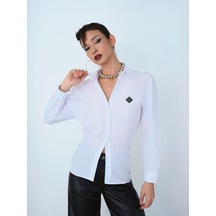 LOFT Loose Fit Kadın Gömlek U.kol Lf2036508 Q1.v1 Beyaz