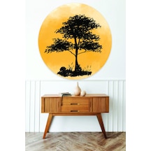 Günbatımı Ağaç Manzara Sticker 95x90 Cm