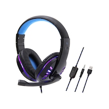 Vkemall Mavi Kafaüstü Kulaklık, Kulaklık Bağlantısı, Ps4/xbox/dizüstü Bilgisayar/pc Oyunları İçin Uygun