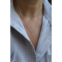 Yenigün Kuyumculuk 14 Ayar Altın Turkuaz Taşlı Ve Tek Taş Detaylı Kolye Kly17570 Sarı Altın