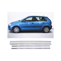 Vw Polo 2002-2009 Modeller Arası Krom Cam Çıtası 4 Parça Paslanmaz Çelik