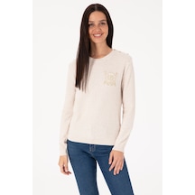 U.s. Polo Assn. Kadın Krem Melanj Kazak /triko 50315046-vr159 Krem Melanj