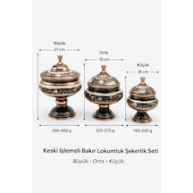 Eski Usul El İşlemesi Keski Motifli Bakır Şekerlik Ve Lokumluk - Kapaklı Ayaklı Bakır Kase 2'li Set - Bakır Bileklik Hediyedir Diğer