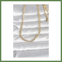 Bezos Cm 14k Gold Renk Yassı Oval Zincirli Model 60 Cm Kadın Kolye Hb006