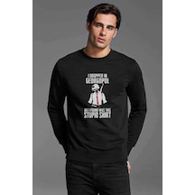 Pubg I Dropped In Georgopol Baskılı Siyah Erkek Sweatshirt