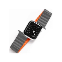 Dux Ducıs Apple Watch 42/44/45mm İçin Manyetik Zincir Versiyon Pu Deri Kayış Kordon- 5775 Diğer