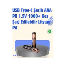 Usb Type-c Şarjlı Aaa Lityum Pil 1.5v Sabit Voltaj 1000+ Şarj Döngüsü İle Uz - Hs08375229-3