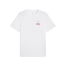 Puma Wardrobe Ess Graphic Tee Erkek Tişört Beyaz