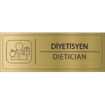 Diyetisyen İsimlik Altın Metal Kapı İsimliği Levhası Yönlendirme Tabelası