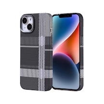 Apple iPhone Uyumlu 13 Kılıf Ultra İnce Magsafe Karbon Fiber Görünümlü İnce Hafif Pazarplus Gri-Siyah