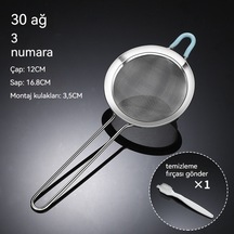 Jzcat Un Elek 30 Gözlü 304 Paslanmaz Çelik Elek-12cm