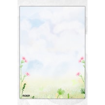 A5 Çiçek Bloknot Çizgisiz Defter - 50 Yaprak - Memopad - Notepad - Not Defteri - Not Kağıdı - 1748 Çok Renkli