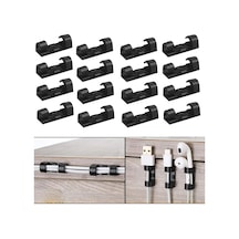 Yapışkanlı Kablo Sabitleyici Düzenleyici Çok Amaçlı Kablo Toparlayıcı Klips Set-al4552 16 Adet Standart