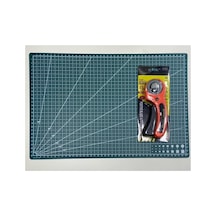 Karan Tuhafiye Patchwork Matı Ve Kesici Ruleti/kesme Tablası Ve Bıçağı 2 Li Set Çok Renkli