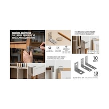 15x25 Mm L Masa Gönye 10 Adet - Paslanmaz Çelik Köşe Birleştirici Ve Mobilya Sabitleyici - Küçük Boy Metal Köşebent L Braket Seti 0 - 10 CM