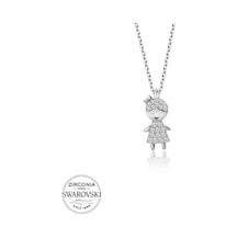 Casera's Kristal Taşlı Gümüş Çocuk Kadın Kolye Csr2180789 Gümüş