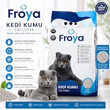 Froya Kokusuz Sade Kedi Kumu 10 Lt Orta Taneli Doğal Topaklanan Tozsuz Kedi Kumu