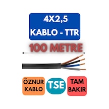 Öznur 4x2,5 Ttr Kablo Metre Seçenekli Siyah - 100 Metre