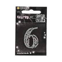 Kristal Etiket Sayı 6 Çok Renkli