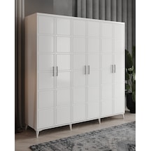 GuneyStore Milano 6 Kapaklı Komple Mdf Beyaz Gardırop