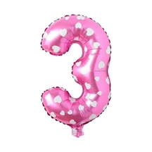 3 Rakamlı 16 İnç Pembe Kalpli Folyo Balon 36 Cm Pembe 256