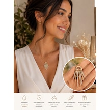 Zirkon Taş Gold Kolye