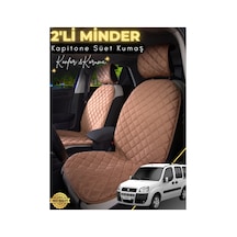 Fiat Doblo Uyumlu 2'li Süet Oto Koltuk Minderi Terletmez Universal Oto Koltuk Kılıfı A5 Kahverengi