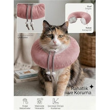 Patiderm Elizabeth Yakalık Yumuşak Ayarlanabilir Kedi Köpek Koruyucu Boyunluk, Pembe, M Beden